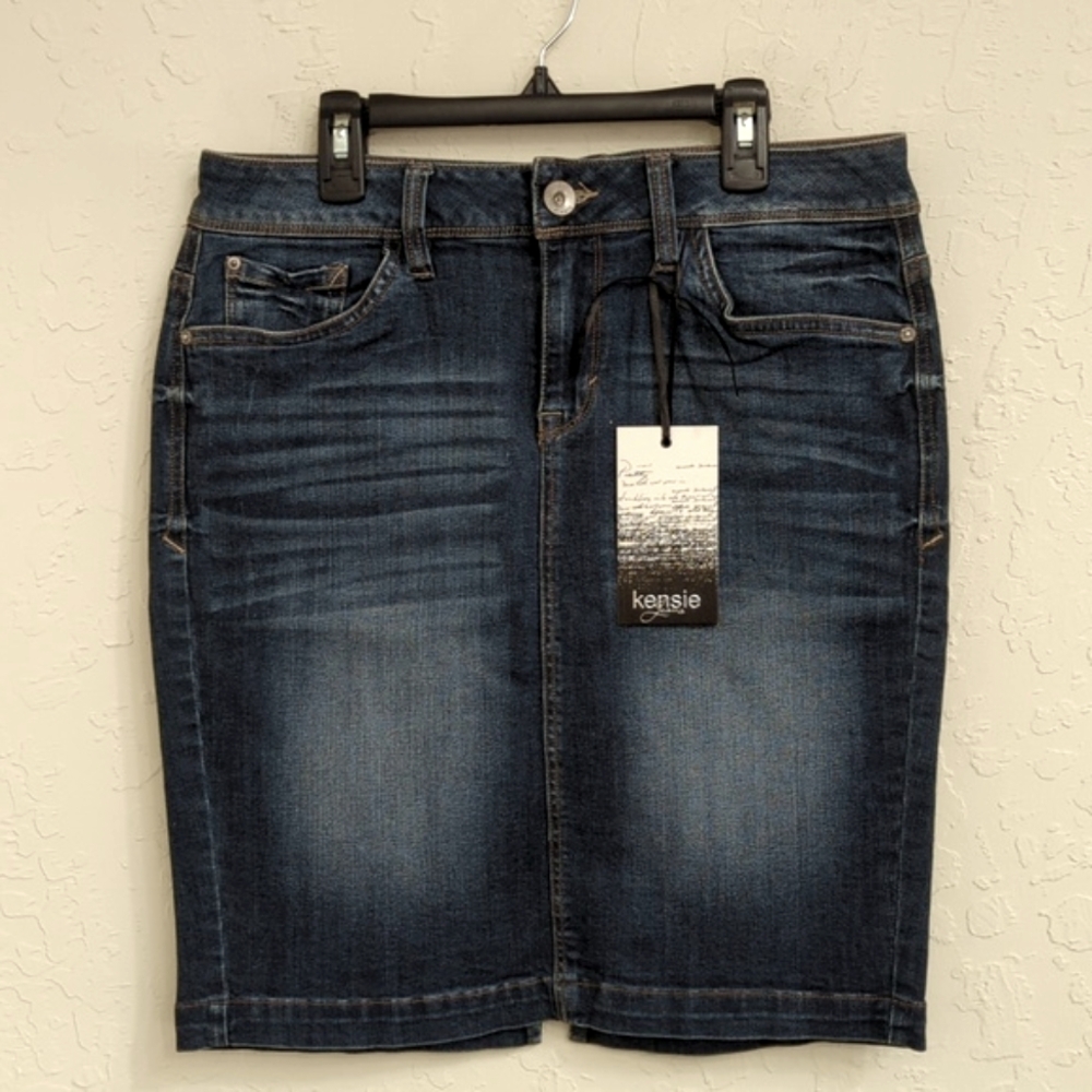Kensie Jeans Dark Wash Denim Pencil Skirt Size 29